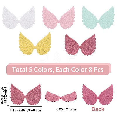 40Pcs 5 Colors Cloth Patches DIY-GF0005-06-1