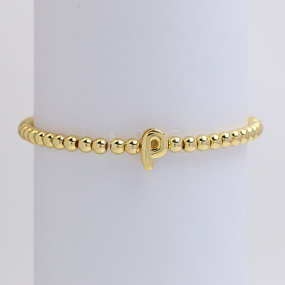 Brass Beaded Stretch Bracelets for Women FS-WG560D0-16-1