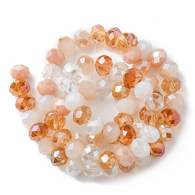 Electroplate Glass Beads Strands EGLA-YW0002-E09-1