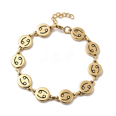 12 Constellations 304 Stainless Steel Link Chain Bracelets BJEW-I239-01G-05-1