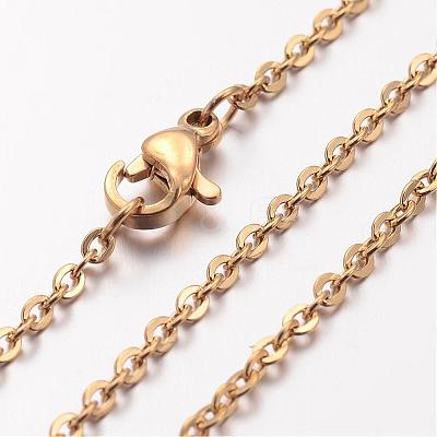 Ion Plating(IP) 304 Stainless Steel Necklace MAK-K004-14G-1