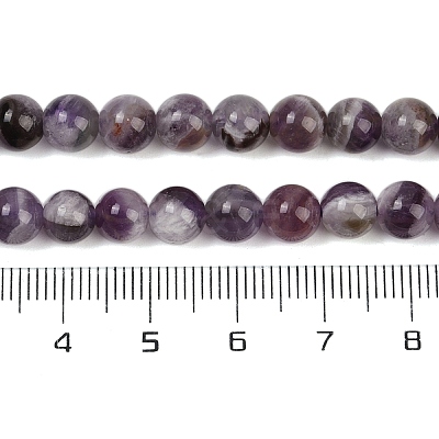 Natural Amethyst Beads Strands G-M445-6mm-01E-1