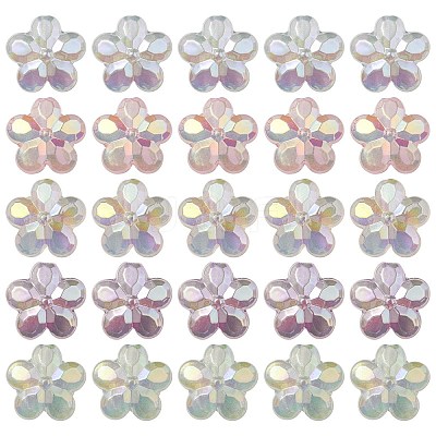 UV Plating Luminous Transparent Acrylic Beads OACR-P010-16-1