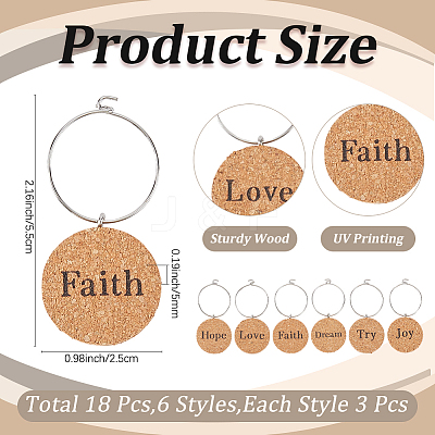 18Pcs Cork Wine Glass Charms AJEW-CN0004-95-1