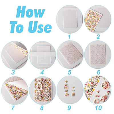 5Pcs 5 Colors Polymer Clay Earrings Water Transfer Paper DIY-HY0003-22A-1