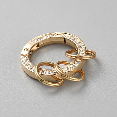 Alloy Rhinestone Spring Gate Rings FIND-WH20004-60G-1