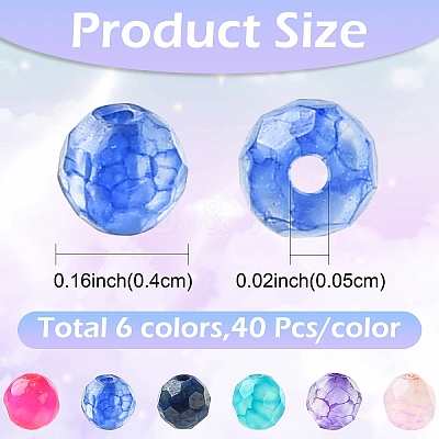 204Pcs 6 Colors Natural Agate Beads Strands G-YW0003-02-1