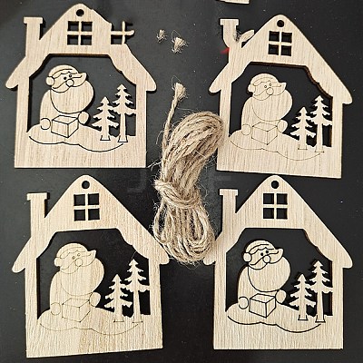 Unfinished Wood Pendant Decorations LS-XMAS-PW0001-170-10-1
