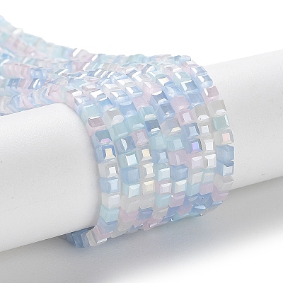 Gradient Color Electroplate Glass Bead Strands GLAA-E042-05-B04-1