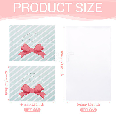 100Pcs Rectangle Polypropylene Cellophane Bags CDIS-TA0001-34F-1