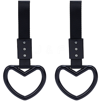 2Pcs ABS Plastic Heart Rear Bumper Warning Handle Ring HJEW-SP0001-49B-1