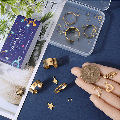 DIY Charm Cuff Ring Making Kit DIY-SC0023-58-1