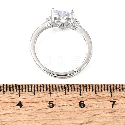 Brass Micro Pave Cubic Zirconia Cuff Open Rings CU-CBA5C10-09P-1