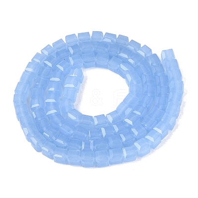 Imitation Jade Glass Beads Strands GLAA-R041-8x8mm-B06-1