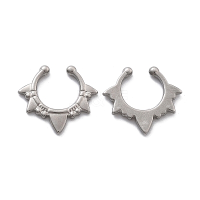 304 Stainless Steel Spike Clip on Nose Rings AJEW-A062-05P-03-1