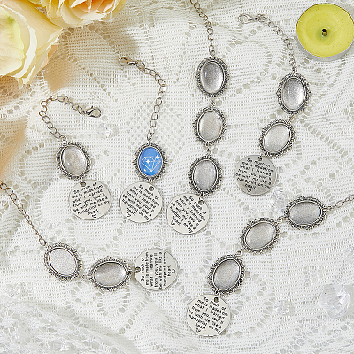 DIY Blank Oval Alloy Pendant Decoration Making Kits HJEW-FH00001-1