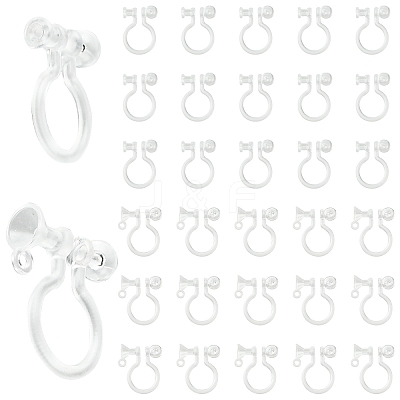 24Pcs Plastic Clip-on Earring Findings KY-YW0002-33-1