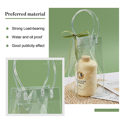 Valentine's Day Transparent PVC Plastic Bag with Handle ABAG-BC0001-20-1