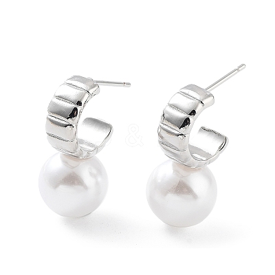 Rack Plating Brass Studs Earrings for Women KK-Z038-02P-1
