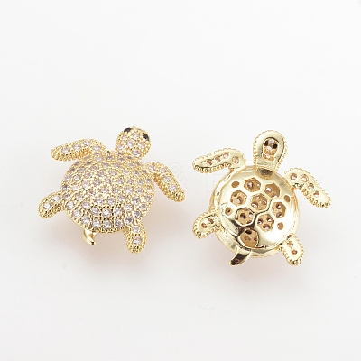 Brass Micro Pave Cubic Zirconia Cabochons ZIRC-Q001-136G-1