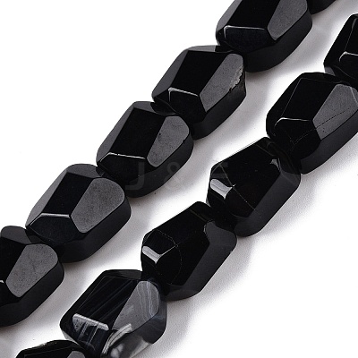 Natural Black Agate(Dyed & Heated) Beads Strands G-N342-148C-1