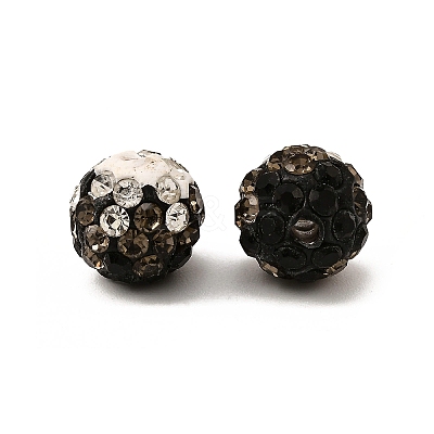 Two-Tone Color Handmade Polymer Clay Disco Ball Beads RB-R041-07-1