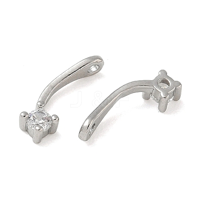 Brass Pave Clear Cubic Zirconia Charms CU-CBA9FFD-11P-02-1