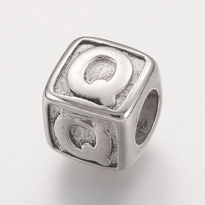 Tarnish Resistant 304 Stainless Steel European Beads STAS-G134-01P-Q-1