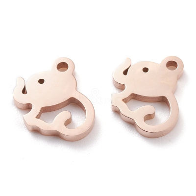 Ion Plating(IP) 304 Stainless Steel Charms STAS-Y002-12RG-1