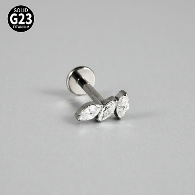G23 Titanium Micro Pave Cubic Zirconia Cartilage Earrings WG0CACB-09-1