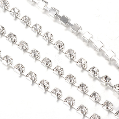Brass Rhinestone Strass Chains CHC-T002-SS8-01S-1