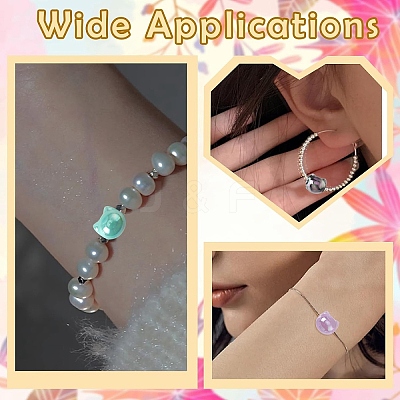 50Pcs UV Plating Opaque Acrylic Beads OACR-YW0003-10A-1