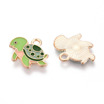Marine Animals Alloy Enamel Pendants X-ENAM-T022-34E-1