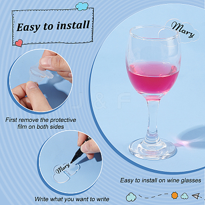 Acrylic Wine Glass Charms AJEW-FG0003-47-1