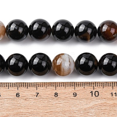 Natural Black Agate Beads Strands G-H343-D02-12mm-1