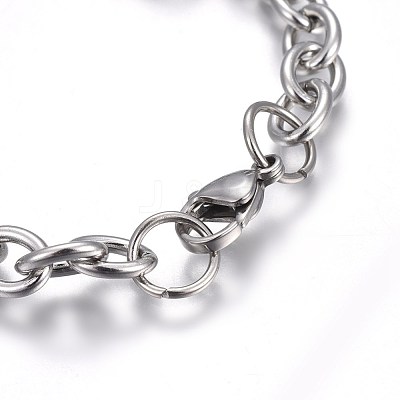 Tarnish Resistant 304 Stainless Steel Charm Bracelets BJEW-L637-25-P-1