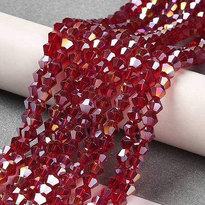 Transparent Electroplate Glass Beads Strands LS-EGLA-A039-T3mm-B27-1