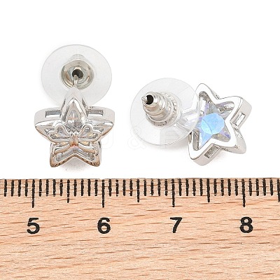 Women's Brass Stud Earrings KK-CBA6599-02P-1