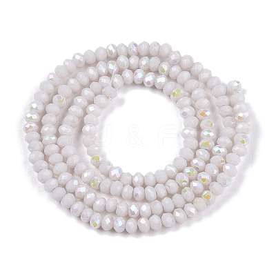 Electroplate Opaque Solid Color Glass Beads Strands EGLA-A044-P1mm-L19-1