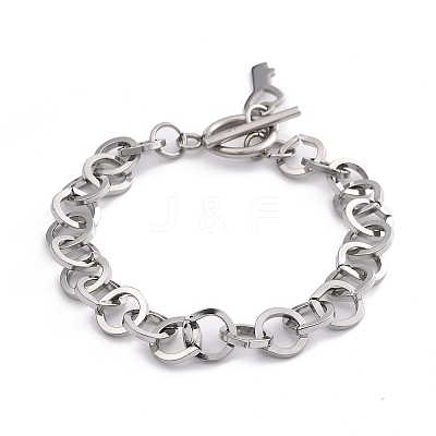 Tarnish Resistant 304 Stainless Steel Cable Chain Bracelets BJEW-P237-08P-1