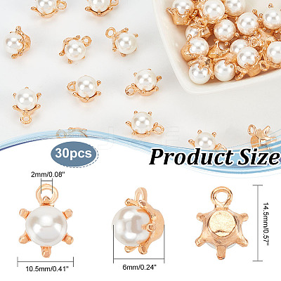 Shell Pearl Round Charms PALLOY-AB00020-1
