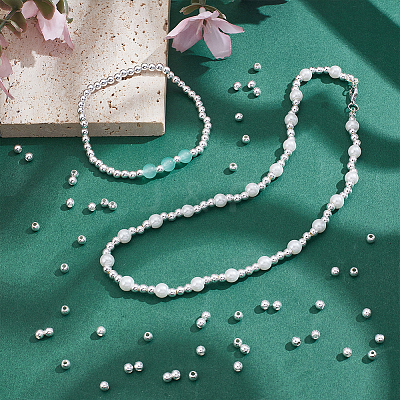 320Pcs Brass Solid Round Beads KK-ME0002-69-1