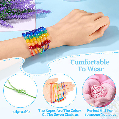 7 Colors Eco-Friendly Korean Waxed Polyester Cord with Natural & Dyed Malaysia Jade Beaded Adjustable Bracelets BJEW-TAC0035-1