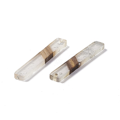 Transparent Resin & Walnut Wood Big Pendants RESI-M027-11E-1