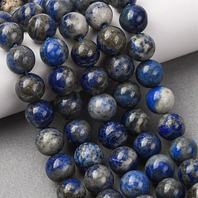 Natural Lapis Lazuli Round Bead Strands G-E262-01-10mm-1