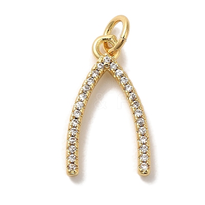 Rack Plating Brass Micro Pave Cubic  Zirconia Pendant KK-U027-14G-1