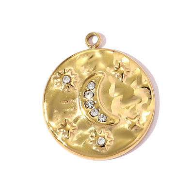 Textured 304 Stainless Steel Pendants STAS-OY008-22G-1