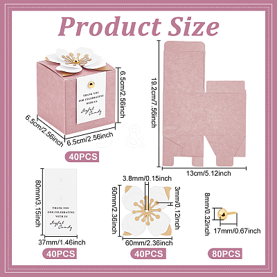 40 Bags Flower Paper Candy Gift Boxes CON-WA0001-08-1