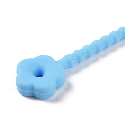 Flower Shape Silicone Cable Zip Ties AJEW-C034-01J-1