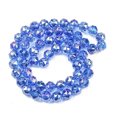 Transparent Electroplate Glass Beads Strands EGLA-N002-34C-B14-1